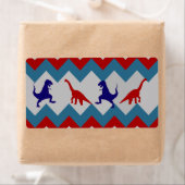Fun Boys Dinosaurs Red Blue Chevron Pattern Etiket (Insitu)