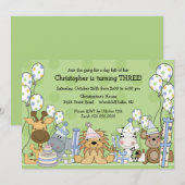 Fun Boys Safari Animals Birthday Kaart (Voorkant / Achterkant)