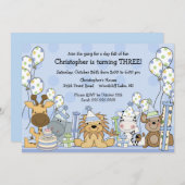 Fun Boys Safari Animals Birthday Kaart (Voorkant / Achterkant)