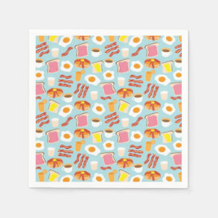 Fun Breakfast Food Illustration Pattern Servet
