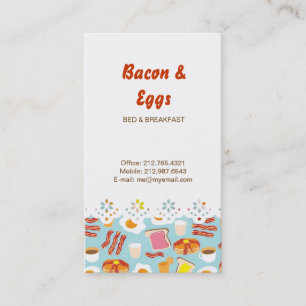Fun Breakfast Food Illustration Pattern Visitekaartje