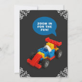 Fun Brick Racer Birthday Party Kaart (Achterkant)