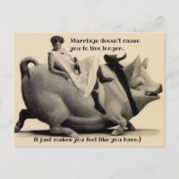 Fun  Briefkaart Marriage humor long life vice