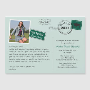 Fun Briefkaart Style Graduparty Invitation