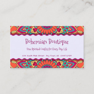 Fun Bright Bohemian Mandala Visitekaartje
