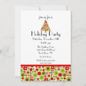 Fun Bright Christmas Tree Fête Invitation (Devant)