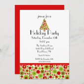 Fun Bright Christmas Tree Fête Invitation (Devant / Derrière)