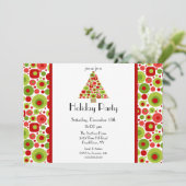 Fun Bright Christmas Tree Fête Invitation (Debout devant)
