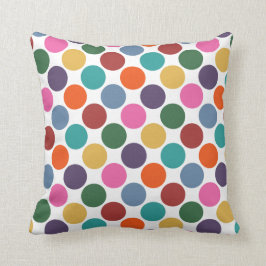 Fun Bright Colors Big Polka Dot Pattern Kussen