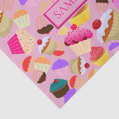 Fun Bright Roze Cupcake - Gepersonaliseerd Tissuepapier (Detail)