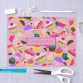 Fun Bright Roze Cupcake - Gepersonaliseerd Tissuepapier (Craft)