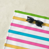 Fun Bright Striped Nautical Beach Towel Strandlaken (In situ)