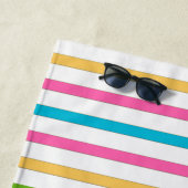 Fun Bright Striped Nautical Beach Towel Strandlaken (In situ)