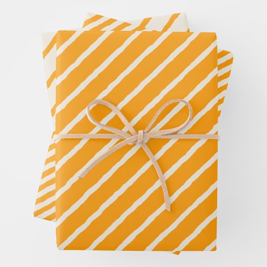 Fun & Bright Yellow & Cream Squiggly Lines Inpakpapier Vel