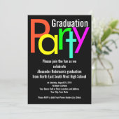 Fun Brights Graduation Party Invitation (Debout devant)