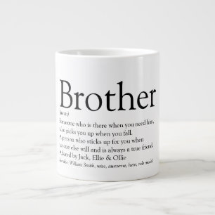 Fun Brother Definition Quote Black en White Extra Grote Beker