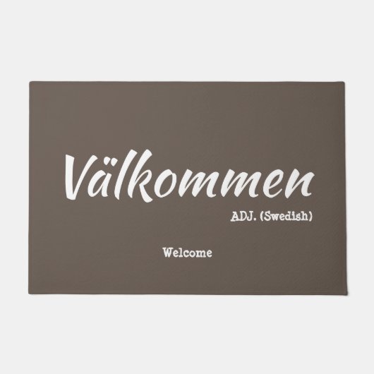 Fun Brown Swedish Welcome Definition Doormat Deurmat (Voorkant)