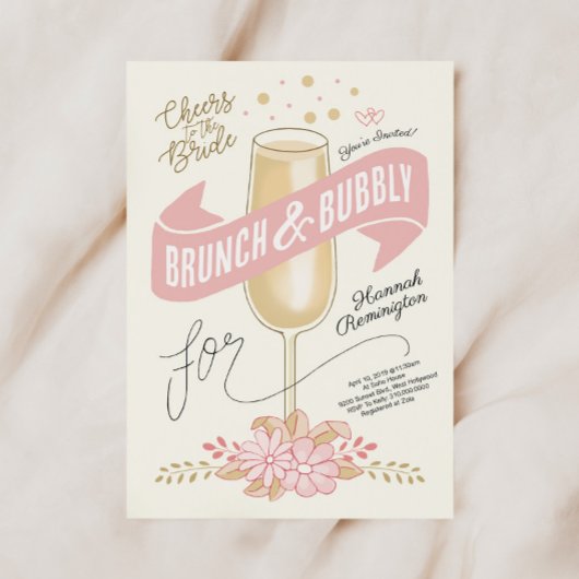 Fun Brunch et Bubbly nuptiale douche Invitation