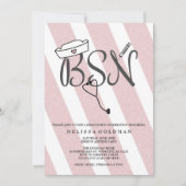 FUN BSN graduation invitations blush rose parties  (Devant)