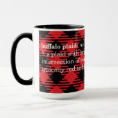 Fun "Buffalo Plaid" Mug de café - rouge et noir (Gauche)