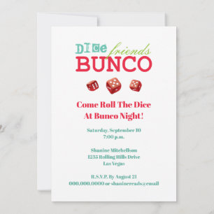 Fun Bunco Subway Art Girls Night Out Party Invitat Kaart