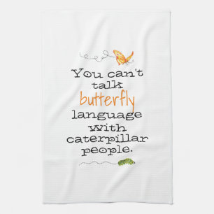 Fun Butterfly Caterpllar Gezegde Kitchen Towelen Theedoek