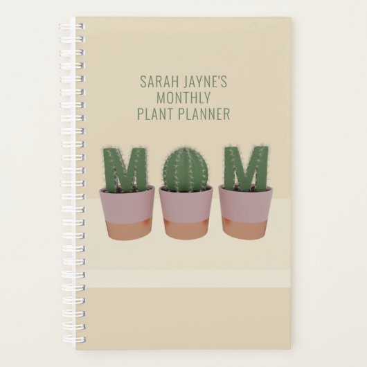 Fun Cactus Maman Custom Succulent Plante Planner (Devant)