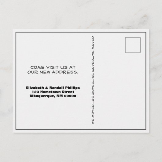 Fun Cactus We Moved Southwest Announcement Briefkaart (Achterkant)