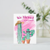 Fun Cactus We Moved Southwest Announcement Briefkaart (Staand voorkant)