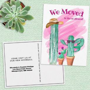 Fun Cactus We Moved Southwest Announcement Briefkaart