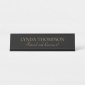 Fun cadeau! Retiree name bord Bureau Naambordje (Voorkant)