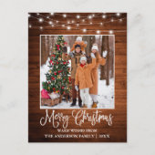 Fun Calligrafie kersthout foto Briefkaart (Voorkant)