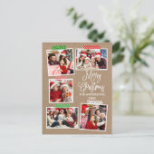 Fun Calligraphy Kraft Merry-kerstkraft Briefkaart (Staand voorkant)
