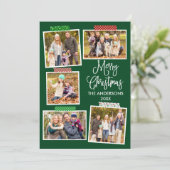 Fun Calligraphy Merry Kerstmis Tape Green Feestdagenkaart (Staand voorkant)