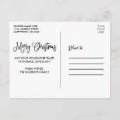 Fun Calligraphy Merry Kerstmis Tape Red Briefkaart (Achterkant)