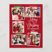 Fun Calligraphy Merry Kerstmis Tape Red Briefkaart (Voorkant)