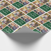 Fun Calligraphy Script 3 Photo Green Cadeaupapier (Hoek)