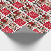 Fun Calligraphy Script 3 Photo Red Cadeaupapier (Hoek)