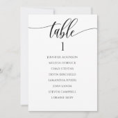 Fun Calligraphy Seating Chart Table List Kaart (Voorkant)