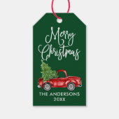 Fun Calligraphy Truck Green Cadeaulabel (Voorkant)