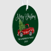 Fun Calligraphy Truck Green Ornament (voorkant)
