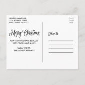 Fun Calligraphy Wood Merry Kerstgnomen Briefkaart (Achterkant)