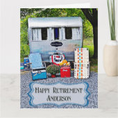 Fun  Camper Trailer Happy Retirement Card Bedankkaart (Voorkant)