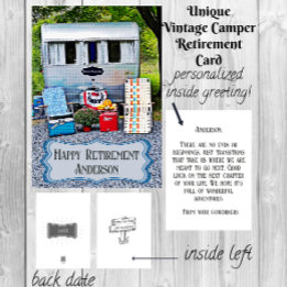 Fun  Camper Trailer Happy Retirement Card Kaart