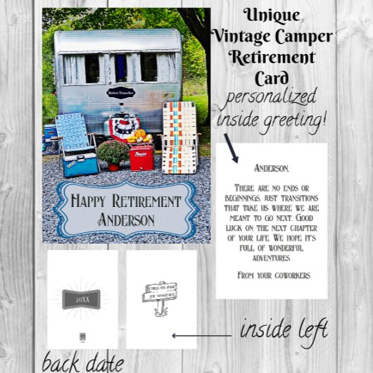 Fun  Camper Trailer Happy Retirement Card Kaart