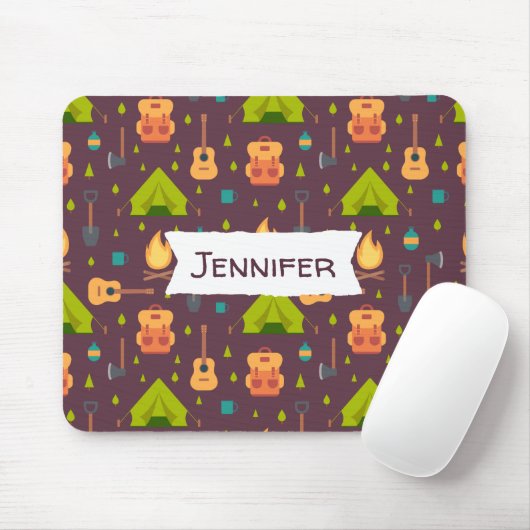 Fun Camping Natuur ThreadPattern Muismat (Met muis)