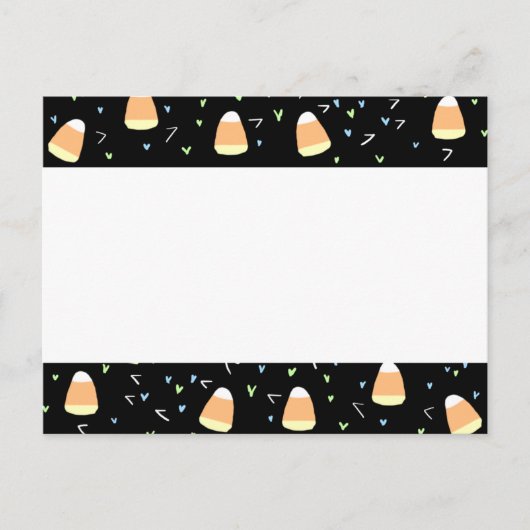 Fun Candy Corn Border Aankondigingskaart (Voorkant)