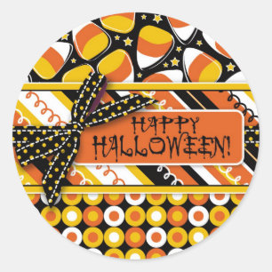 Fun Candy Corn Halloween kleuren Ronde Sticker