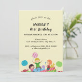 Fun Candy premier anniversaire Invitation (Debout devant)
