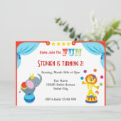 Fun Carnival Circus Enfants Invitation d'anniversa (Debout devant)